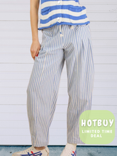 Load image into Gallery viewer, Freya Stripe Pale Blue Rope Barrels- Cotton Blend
