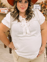 Load image into Gallery viewer, [PLUS] Creme Bow tie Blouse
