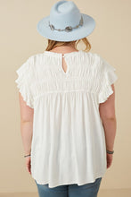 Load image into Gallery viewer, [PLUS] Emery White Scrunched Knit Blouse- Stretch
