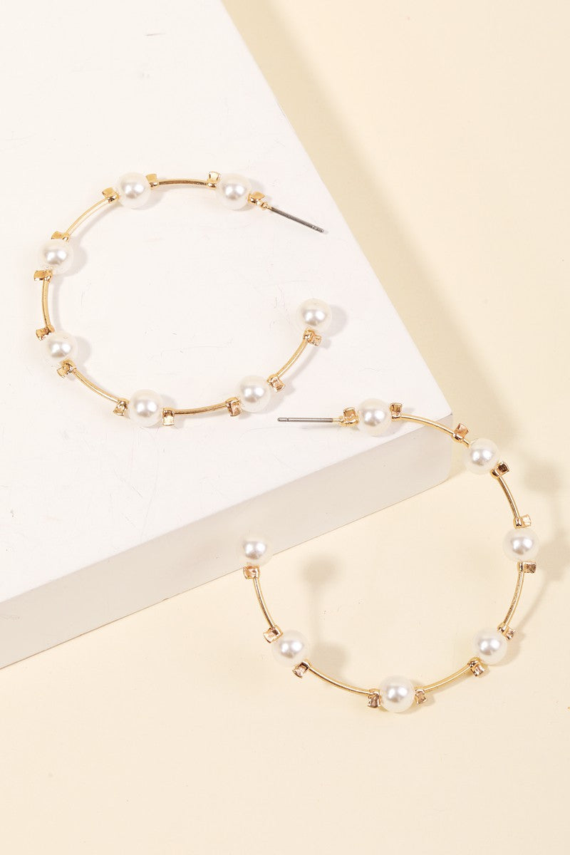 Pearl Hoop - Gold