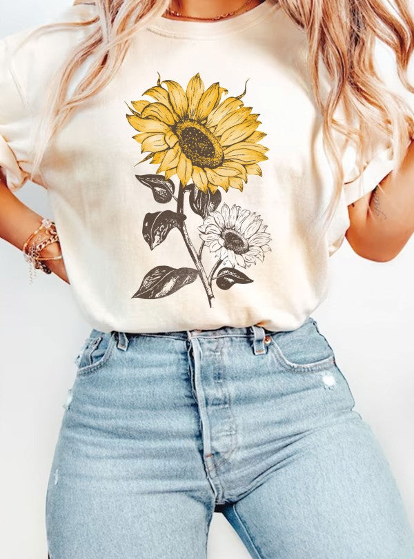 Creme Sunflower Vintage Artisan Graphic Tee