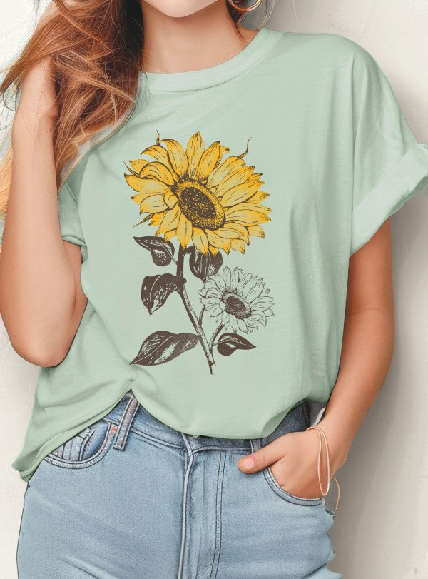 Mint Sunflower Vintage Artisan Graphic Tee (Copy)