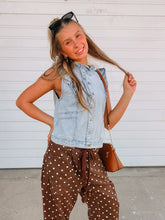 Load image into Gallery viewer, Flirty Denim Ruffled Vest
