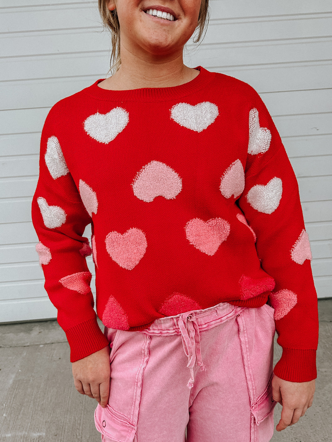 Pink Heart POP Pullover -Stretchy