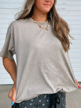 Load image into Gallery viewer, Olive Green Light Washed Cotton Top- stretch
