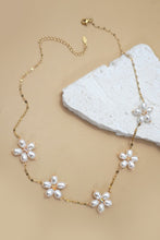 Load image into Gallery viewer, Pearl Flower Necklace 18k Stainless Steel Tarnish Free

