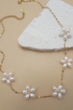 Load image into Gallery viewer, Pearl Flower Necklace 18k Stainless Steel Tarnish Free

