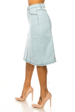 Load image into Gallery viewer, Henisee Light Wash Denim Skirt-Stretchy
