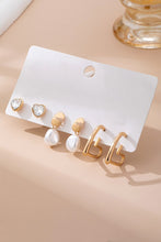 Load image into Gallery viewer, Heart Drop Pearl Studed Hoop Trio Earrings Set
