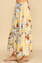 Load image into Gallery viewer, Yellow Floral Scattered Bloom Tiered Skirt-
