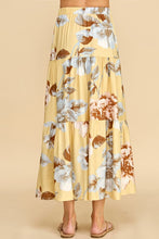 Load image into Gallery viewer, Yellow Floral Scattered Bloom Tiered Skirt-
