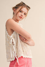 Load image into Gallery viewer, Tinsley Lace Crocheted Trendy Tie Up Vest
