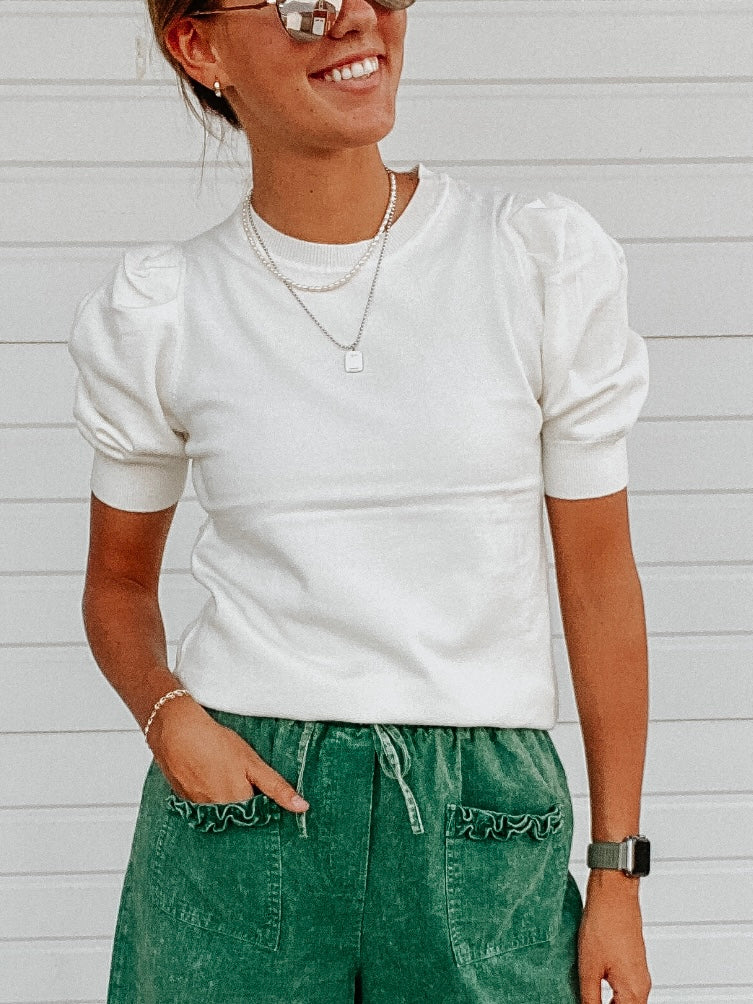 Off white Milan Solid Sweater Tops - stretch
