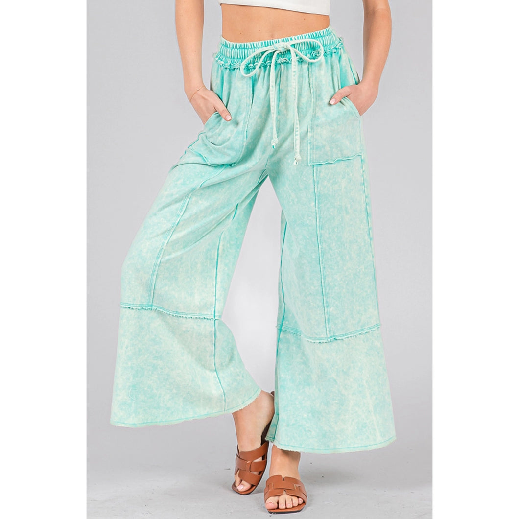 Pale Mint Boho Mineral Pants-stretchy