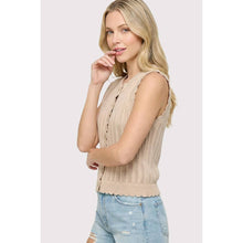 Load image into Gallery viewer, Vest Crochet Pointelle Short Sleeve Top- stretchy (Copy)
