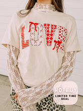 Load image into Gallery viewer, Sassy L-O-V-E  Artisan Graphic Tee - black
