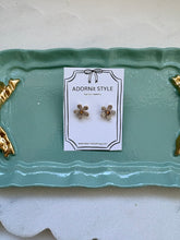 Load image into Gallery viewer, Diamond Flower Mini Earring- Sterling Silver
