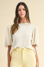 Load image into Gallery viewer, Gwen Neutral Textured Blouse- Stretchy
