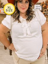 Load image into Gallery viewer, [PLUS] Creme Bow tie Blouse
