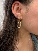 Load image into Gallery viewer, [LUXE] Cz Oval Link Dangle Earrings- 18K Gold Plated Waterproof Sterling Silver
