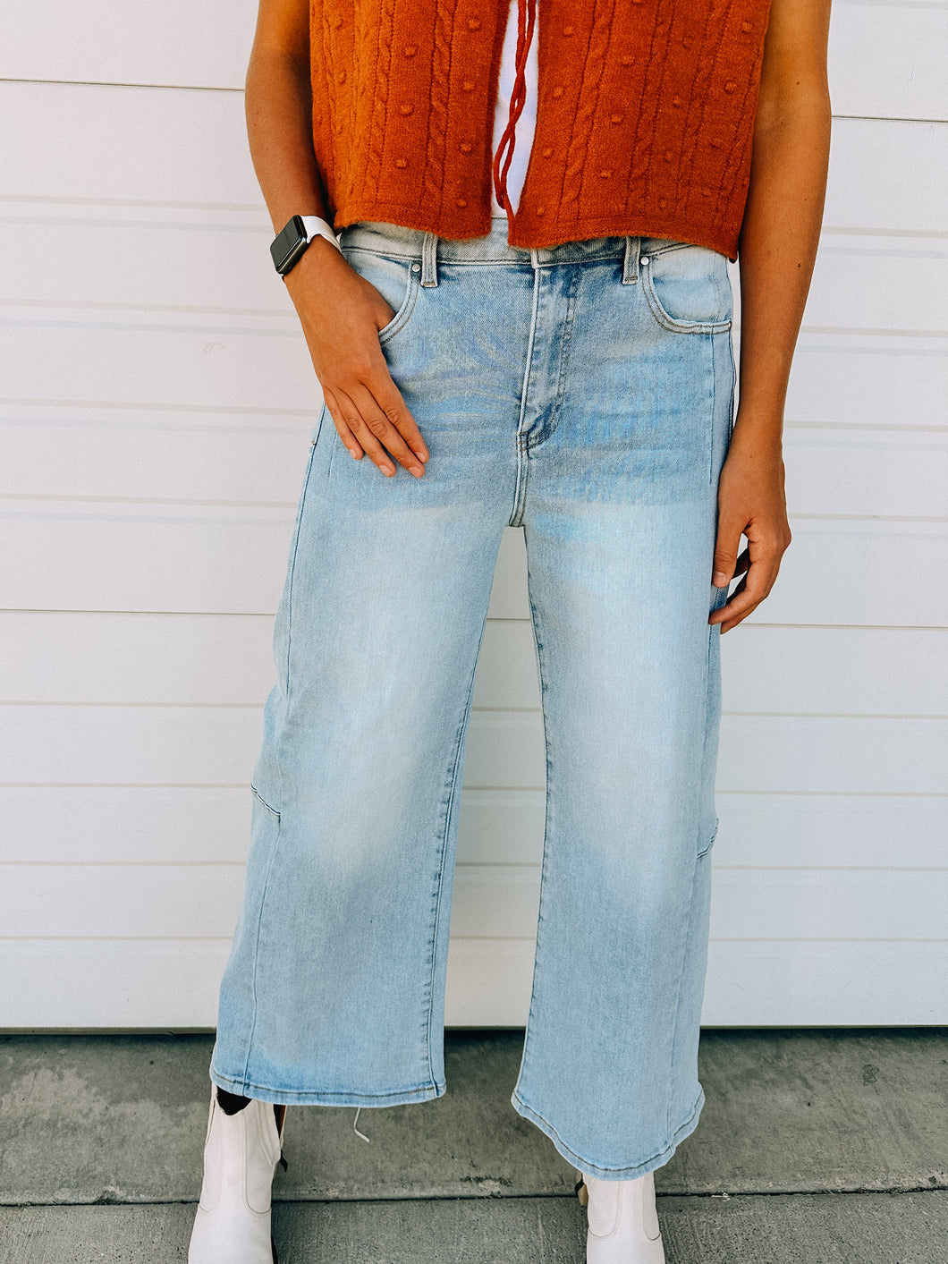 Jenna Denim Pants- Wide Leg Stretch