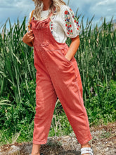 Load image into Gallery viewer, Free Soul Washed Brick overalls-stretch denim
