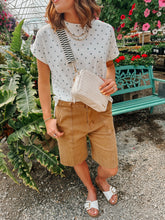 Load image into Gallery viewer, Vintage mustard Patch Pocket Boyfriend Shorts-Stretchy
