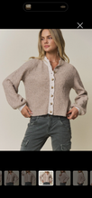 Load image into Gallery viewer, Ava Color Contrast Scallop Cardi- Super Soft
