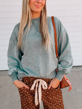 Load image into Gallery viewer, KIM G Teal Bubble Sleeve Fleece Pullover
