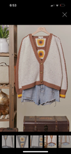 Load image into Gallery viewer, Sunflower Varsity Knit Cardigan
