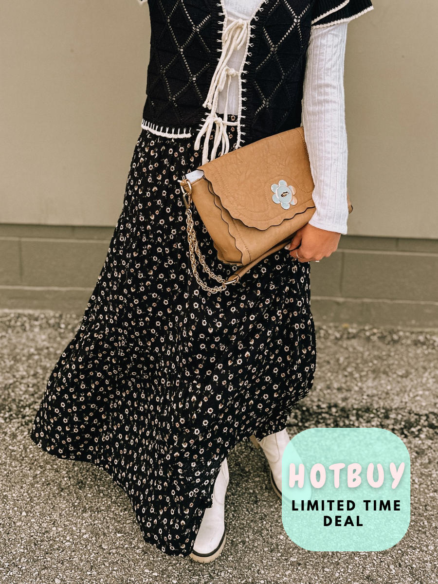 Scattered Daises Skirt- Elastic Waist