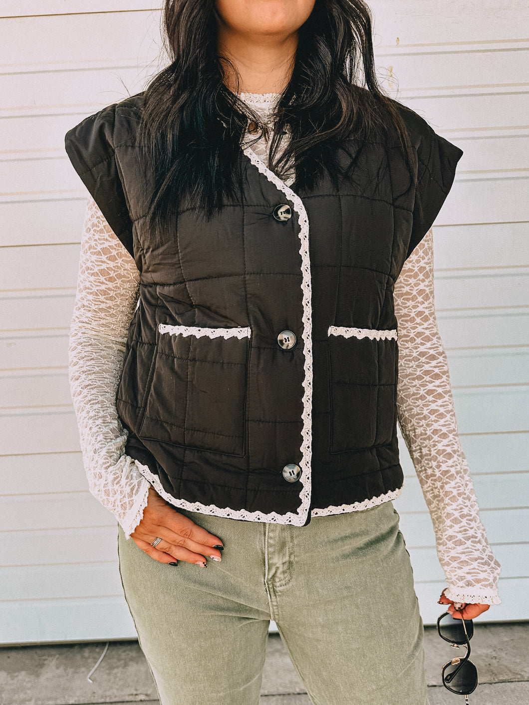 Piper Puffer Vest-BLACK