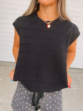 Load image into Gallery viewer, Black Ribbed Sweater Vest
