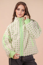Load image into Gallery viewer, Neon Lights Oversized Checker Fleece Sherpa JACKET
