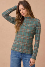 Load image into Gallery viewer, Kensington Plaid Mock Neck Top
