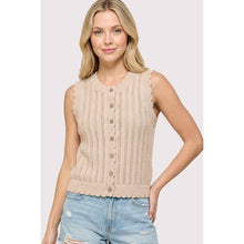 Load image into Gallery viewer, Vest Crochet Pointelle Short Sleeve Top- stretchy (Copy)
