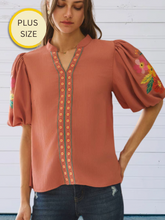 Load image into Gallery viewer, Sweet Bloom Blouse- real embroidery
