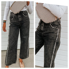 Load image into Gallery viewer, Midnight Track Denim- wide legs
