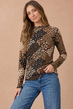 Load image into Gallery viewer, Midnight Garden Patchwork Frill Mesh Top
