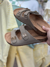 Load image into Gallery viewer, Taupe DBL Buckle Birk Dupe Sandal - squish sole
