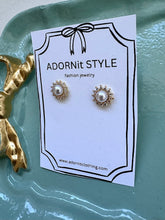 Load image into Gallery viewer, Pearl Sun Mini Earring- Sterling Silver
