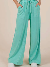 Load image into Gallery viewer, Teal Boho Mineral Pants-stretchy
