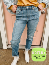 Load image into Gallery viewer, Hadley Trendsetter Straight Leg Denim Pants- stretchy
