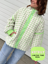 Load image into Gallery viewer, Neon Lights Oversized Checker Fleece Sherpa JACKET

