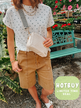 Load image into Gallery viewer, Vintage mustard Patch Pocket Boyfriend Shorts-Stretchy
