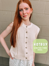 Load image into Gallery viewer, Kimmi Crochet Pointelle Short Sleeve Vest- stretchy
