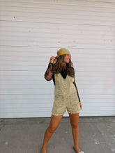 Load image into Gallery viewer, Free Soul Olive Mineral Wash Denim Romper
