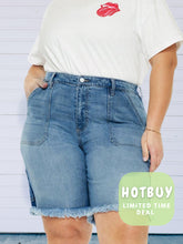 Load image into Gallery viewer, [PLUS]  Callie Boyfriend KanCan Denim Bermuda Shorts-Stretchy
