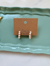 Load image into Gallery viewer, Pearl Hoop Mini Earring- Sterling Silver
