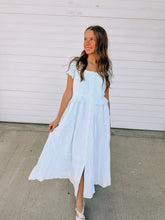 Load image into Gallery viewer, Haven Soft Blue Dress- elastic waist
